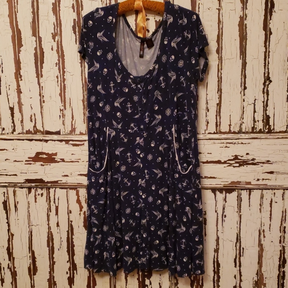 Navy tattoo print dress